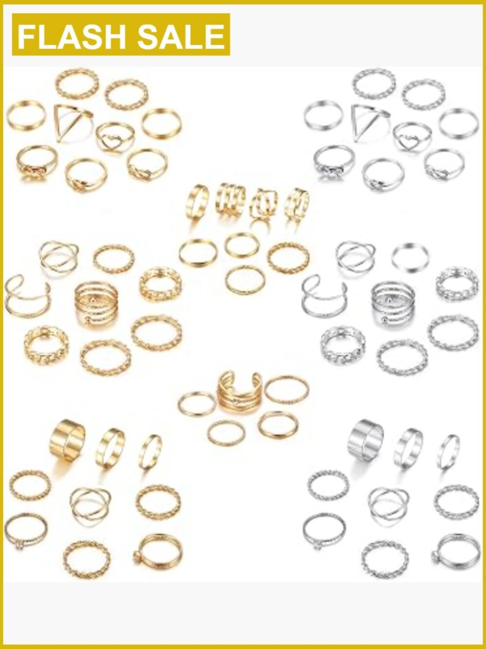 65 Pcs Vintage Stackable Midi Rings Set Boho Knuckle Ring Gift Women